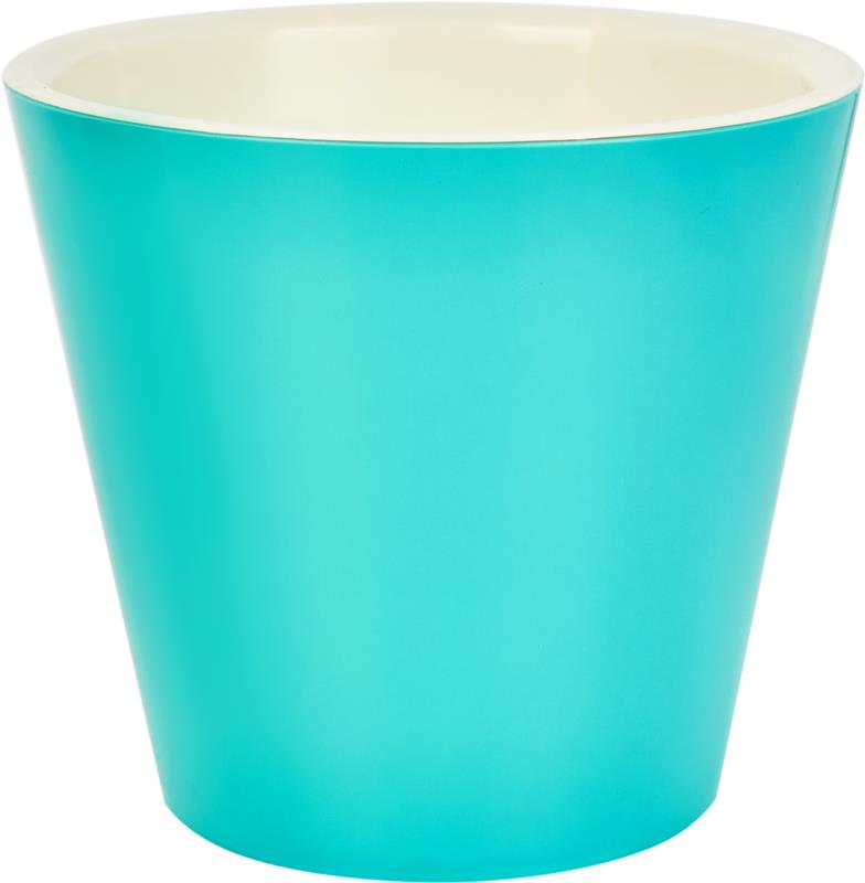 London 330 mm /16L (karton 4 szt) Osłonka plastikowa z doniczką wewnętrzną, na kółkach, niebieski jaśmin
