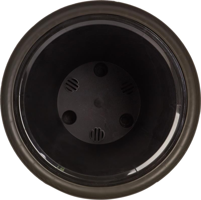 Donica rattan D233 mm/7L(karton 8 szt) (plastikowa) z doniczką wewnętrzną 4,5 l ciemna czekolada