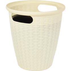 Donica rattan D328 mm/20L (karton 5 szt) (plastikowa) z doniczką wewnętrzną 11 l kremowy