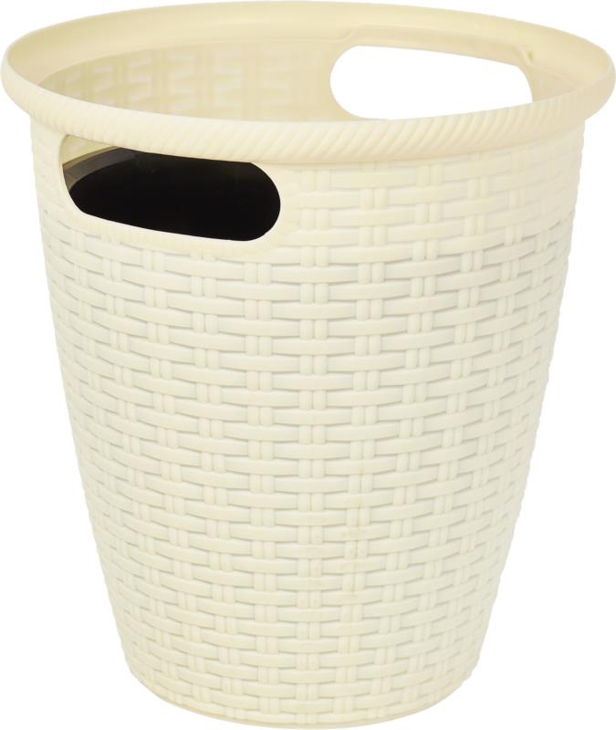 Donica rattan D328 mm/20L (karton 5 szt) (plastikowa) z doniczką wewnętrzną 11 l kremowy