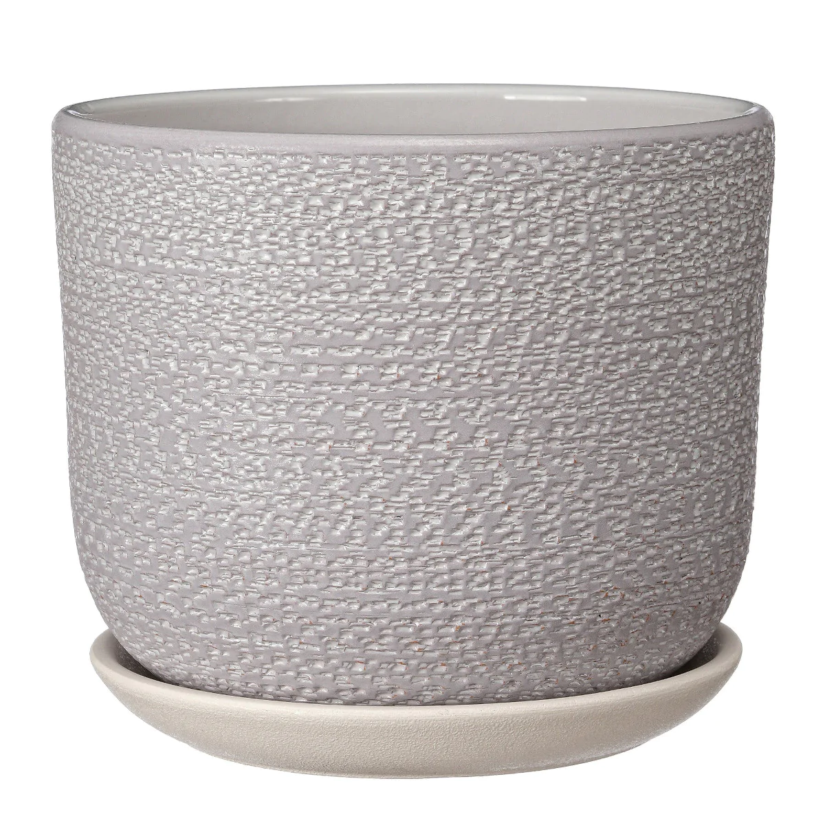 Doniczka ceramiczna z podstawkiem Belgia liliowy śr. 15,4 cm