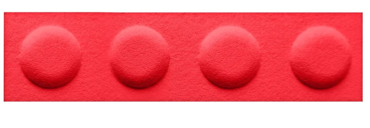 Płytka filcowa w kształcie klocka czerwona 60x15 (1 szt.)