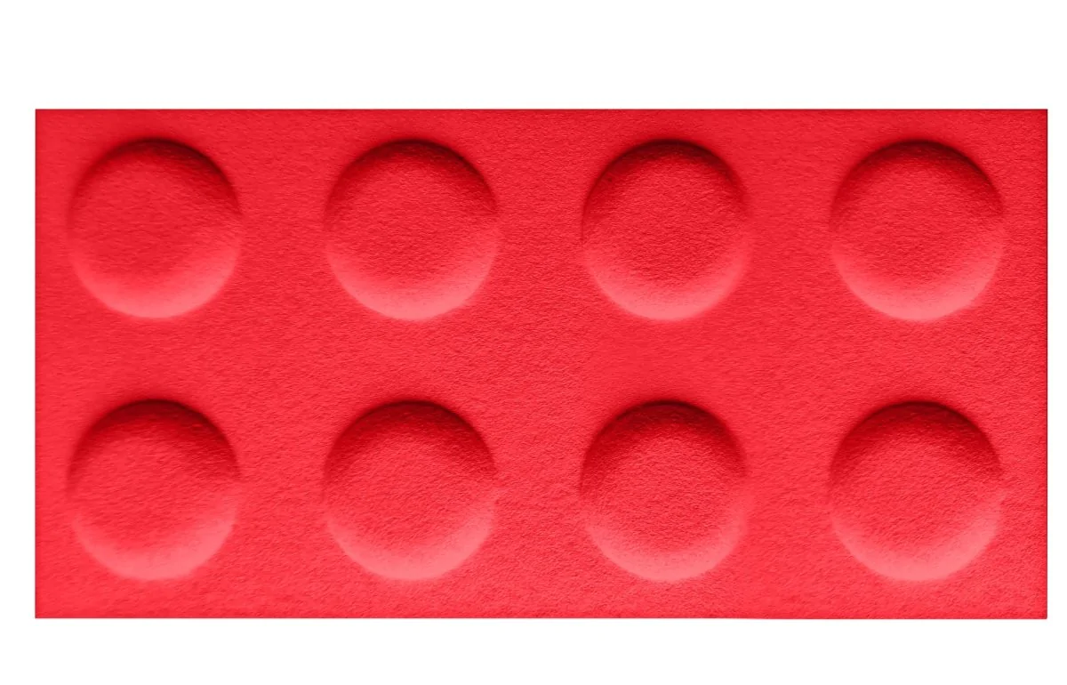 Płytka filcowa w kształcie klocka czerwona 60x30 (1 szt.)